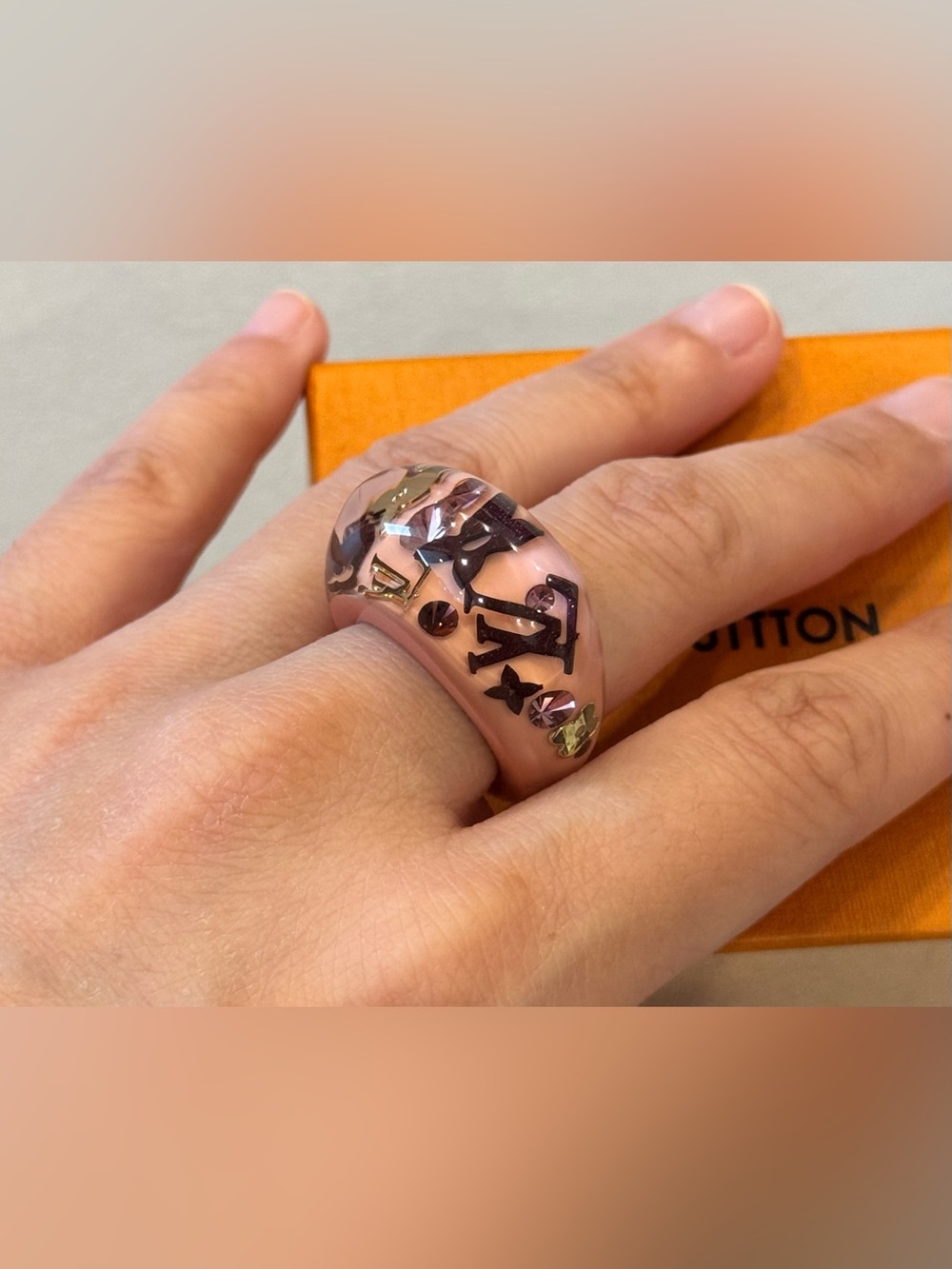 Louis Vuitton Rose Inclusion Resin Ring